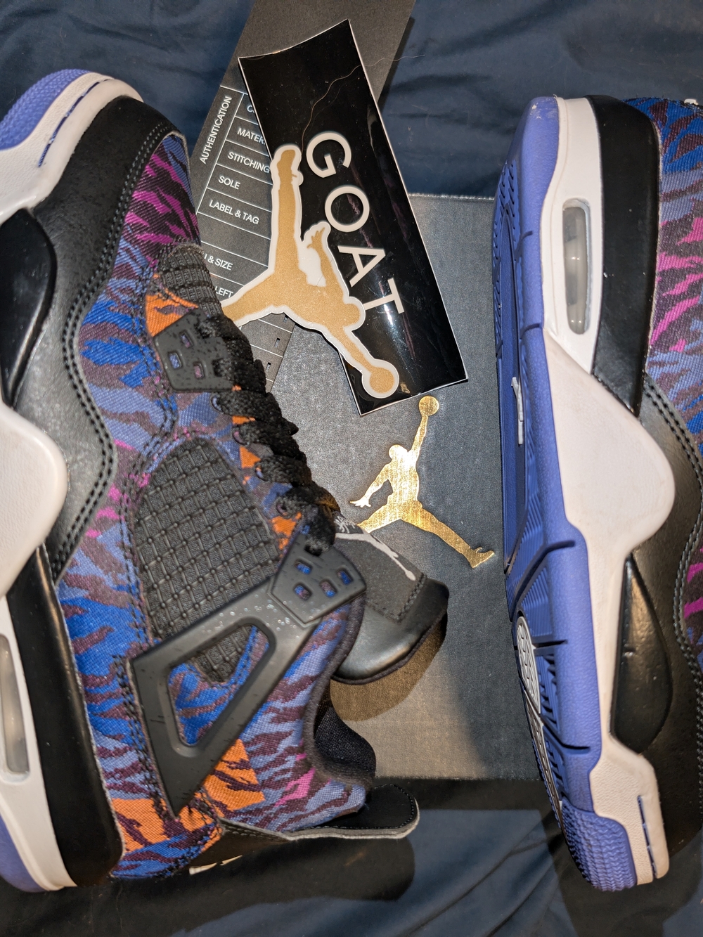 Air Jordan 4 Styled Sneakers  Black Rush a violet Size 4.5Y